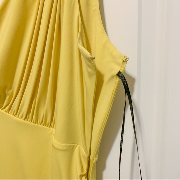Calvin Klein Yellow One-Shoulder Midi Dress - Picture 4 of 6
